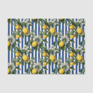 Papier Mousseline Vintage Mediterranean Lemons Decoupage