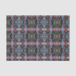 Papier Mousseline Vintage Motif d'antiquité Bleu Noir Rouge Découpag