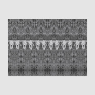 Papier Mousseline Vintage Motif tribal Grey Bull Cow Crâne