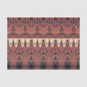 Papier Mousseline Vintage Motif Tribal rouille Orange Taureau