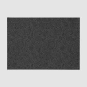 Papier Mousseline Vintage noir Paisley sur Arrière - plan gris
