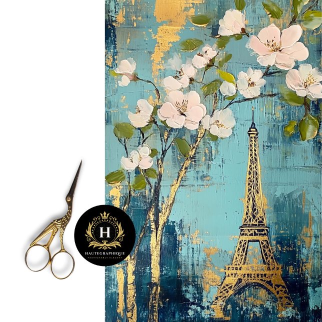 Papier Mousseline Vintage Paris France Tour Eiffel (Créateur téléchargé)