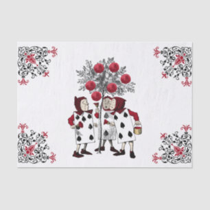 Papier Mousseline Vintage peinture rouge Rose