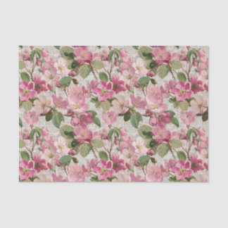 Papier Mousseline Vintage Pink Flowers Decoupage