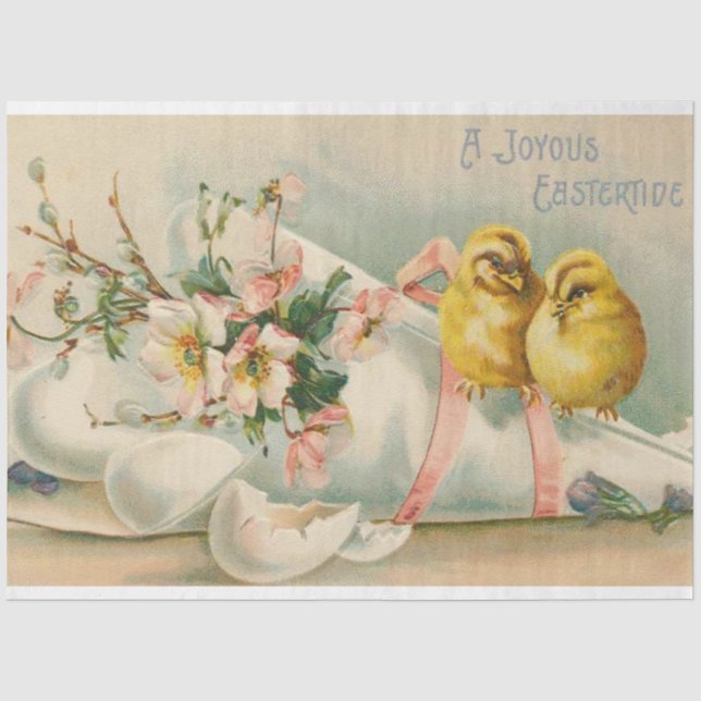 Papier Mousseline Vintage Poulet Vacances de Pâques (Recto)