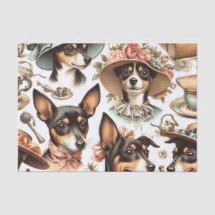 Papier Mousseline Vintage Rat Terrier sans fil