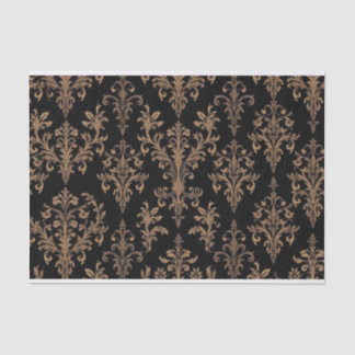 Papier Mousseline Vintage Retro Black et Gold toile de jouy