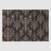 Vintage Rétro Noir et Or toile de jouy