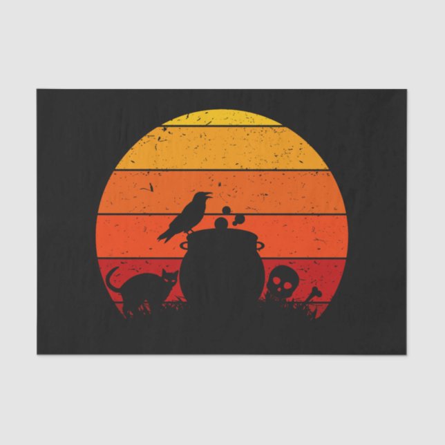 Papier Mousseline Vintage Retro Sunset Halloween Nuit I (Recto)