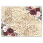 Vintage Russe Bourgogne Rose Old Letter Decoupage 