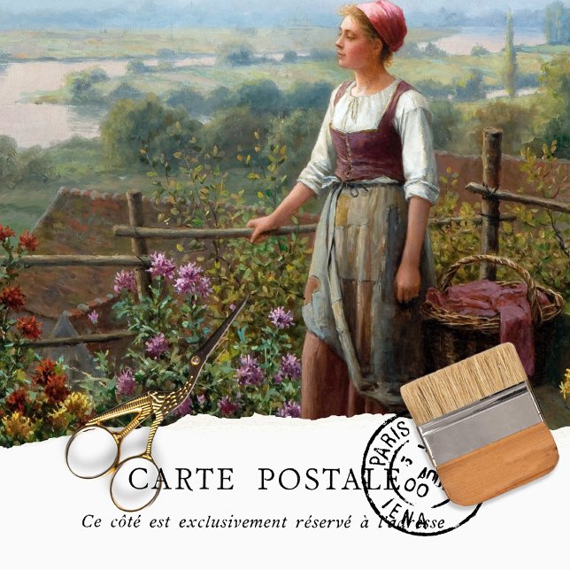 Papier Mousseline Vintage Rustique Française Dahlia Découpage (Créateur téléchargé)