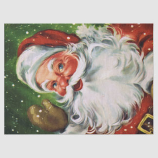 Papier Mousseline Vintage Santa Face 1