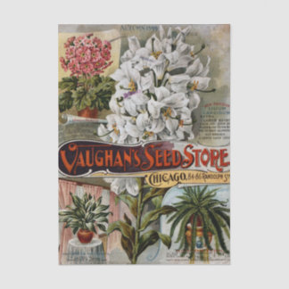 Papier Mousseline Vintage Seed Catalog, Vaughan's Seeds 1899 Flowers