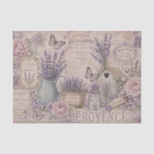 Papier Mousseline Vintage Shabby Chic Provence Lavande Française 