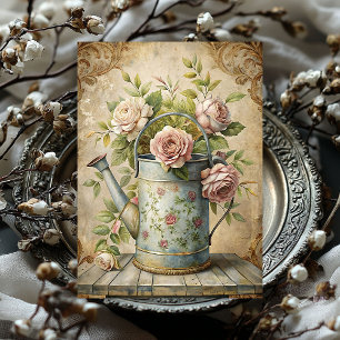 Papier Mousseline Vintage shabby poussiéreux roses bouquet de roses 