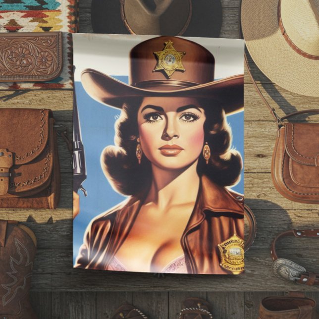 Papier Mousseline Vintage Sheriff Pin-up (Créateur téléchargé)