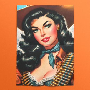Papier Mousseline Vintage Sheriff Pin-up