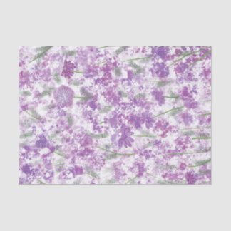 Papier Mousseline Vintage Style Purple Lavender Champ Floral