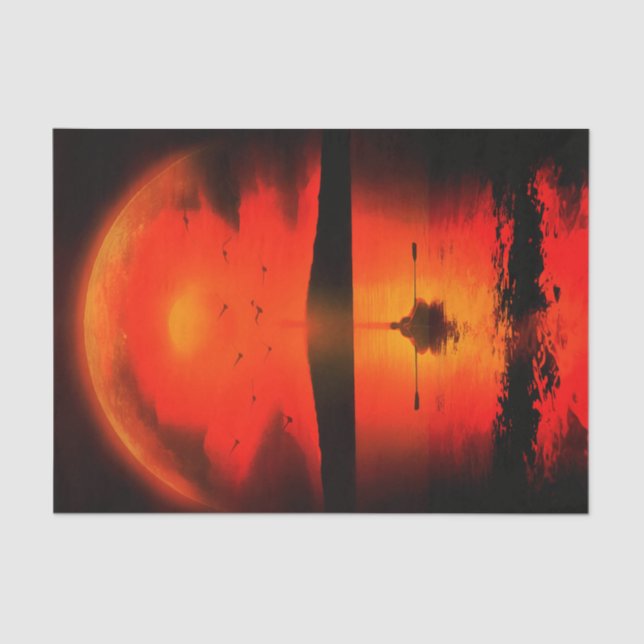 Papier Mousseline Vintage Sunset Hope Foi Amour Encouragement (Recto)