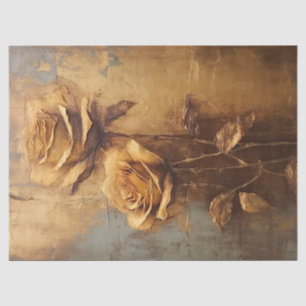 Papier Mousseline Vintage terre cuite rose faux or chic