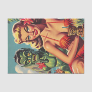Papier Mousseline Vintage Tiki vers le haut