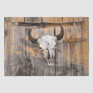 Papier Mousseline Vintage Western Bull Skull Grunge Texture Art