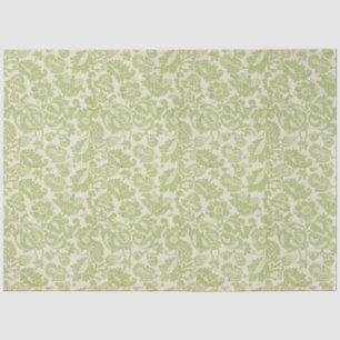 Papier Mousseline Vintage William Morris Floral Motif Vert