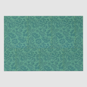 Papier Mousseline Vintage William Morris Floral Motif Vert