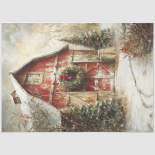 Papier Mousseline Vintage Winter Grange