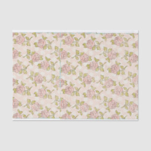 Papier Mousseline Vintages Roses Floraux Shabby Chic Découpage
