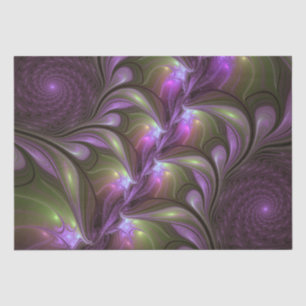 Papier Mousseline Violet Abstrait violet violet kaki fractal