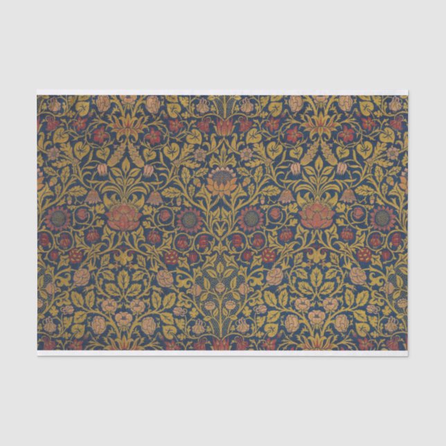 Papier Mousseline Violet et Columbine par William Morris (Recto)