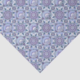 Papier Mousseline Violet, Lavender, Lilac, Blues & White Art Deco 