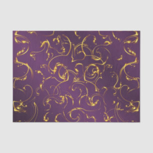 Papier Mousseline violet, lilas, or, or, vibes, abstrait,