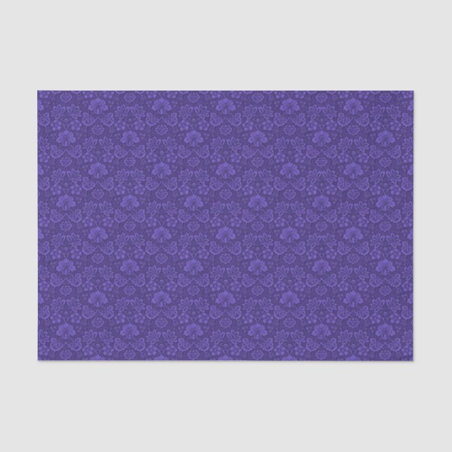 Papier Mousseline Violet Vintage Damas (Recto)