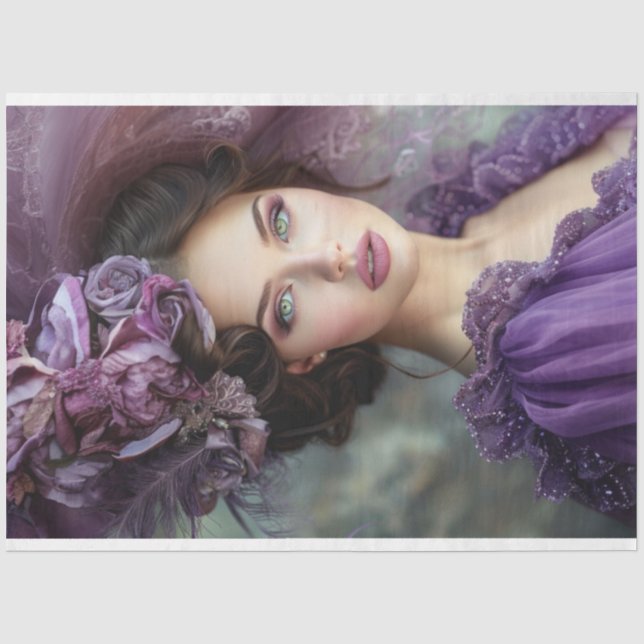 Papier Mousseline Violetta Lady dans le Découpage violet (Recto)