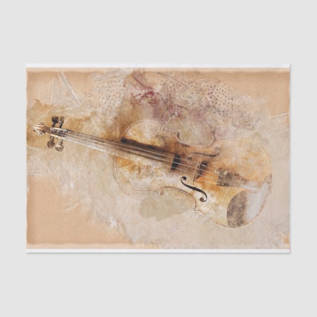 Papier Mousseline Violon classique vintage (Recto)