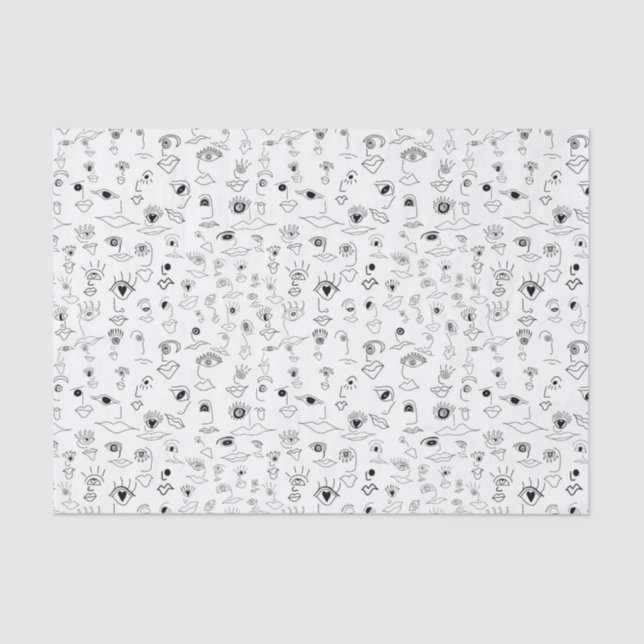 Papier Mousseline Visages (Recto)