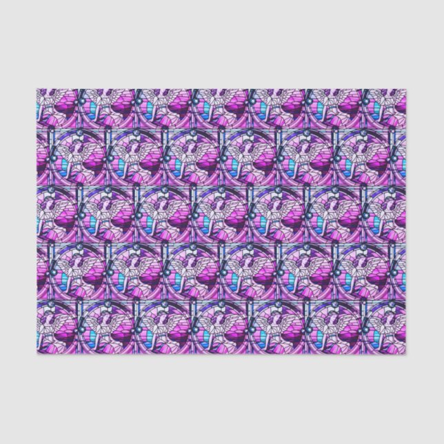 Papier Mousseline Vitrail Ange de Noël (Recto)