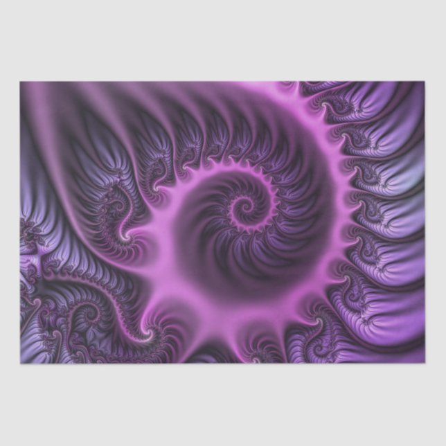 Papier Mousseline Vivid Cool Abstrait rose violet Fractal Art Spiral (Recto)