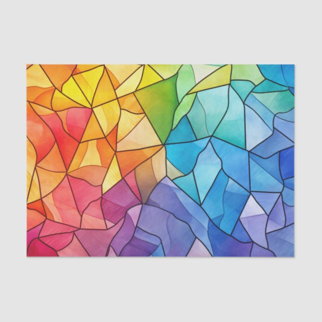 Papier Mousseline Vivid Couleurs arc-en-ciel Effet verre tendu (Recto)