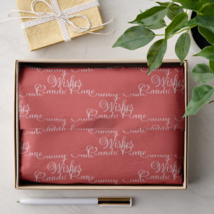 Papier Mousseline Vœux de Canne à Sucre Cadeau Rouge Classique de