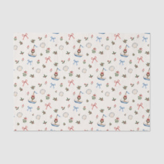 Papier Mousseline Voile de bateau de Noël côtier & Nœuds