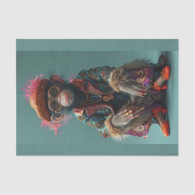 Papier Mousseline Voir pas de singe malin (Recto)