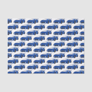 Papier Mousseline Voiture de sport bleue avec illustration airfos