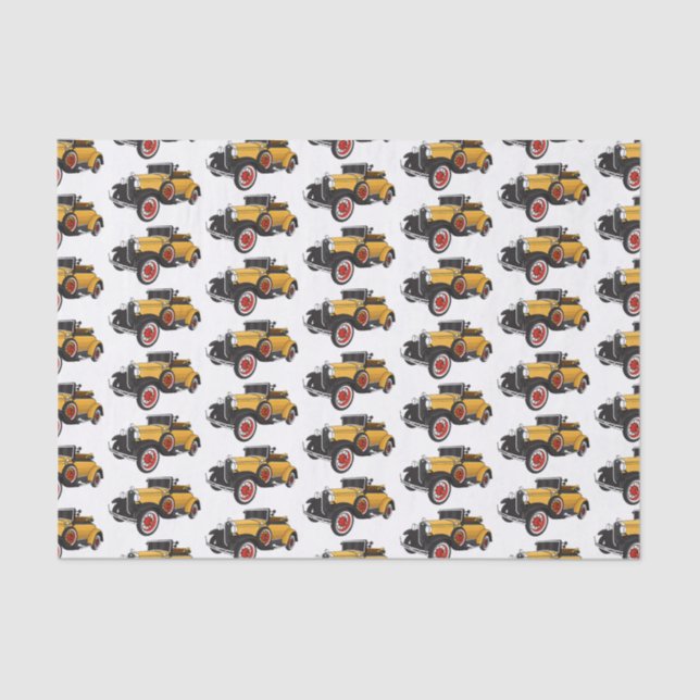 Papier Mousseline Voiture jaune classique 1931 (Recto)