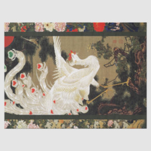 Papier Mousseline VOL AMOUR PHOENIX, Plumes, Coeurs Saint-Valentin