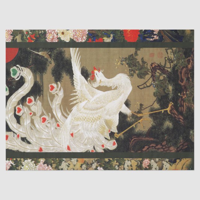 Papier Mousseline VOL AMOUR PHOENIX, Plumes, Coeurs Saint-Valentin (Recto)