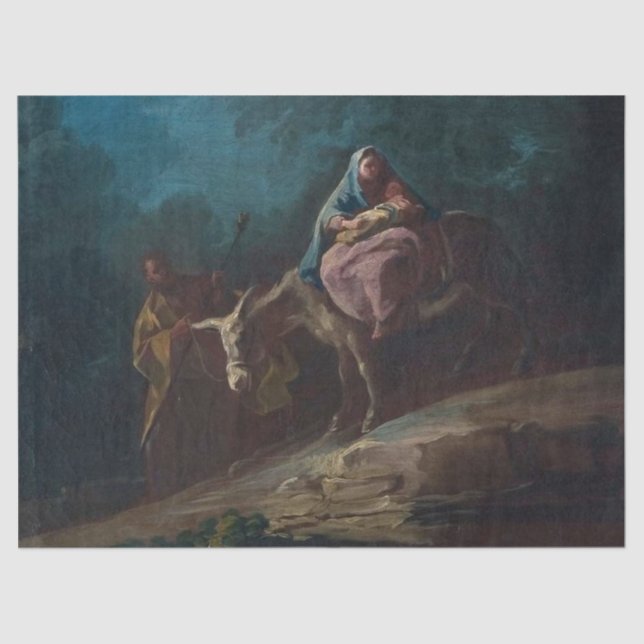 Papier Mousseline Vol vers l'Egypte par Francisco Goya Tissue Paper (Recto)