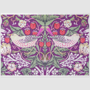 Papier Mousseline Voleur de fraise violet William Morris 
